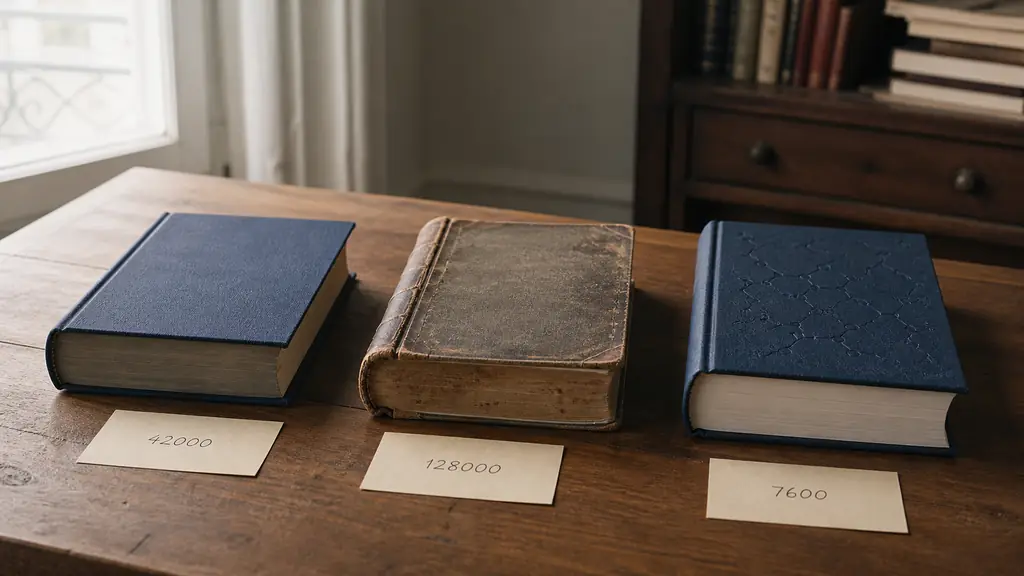 Dictionnaire scolaire, lexique historique et dictionnaire de chimie côte à côte, nombres d'entrées notés sur des fiches