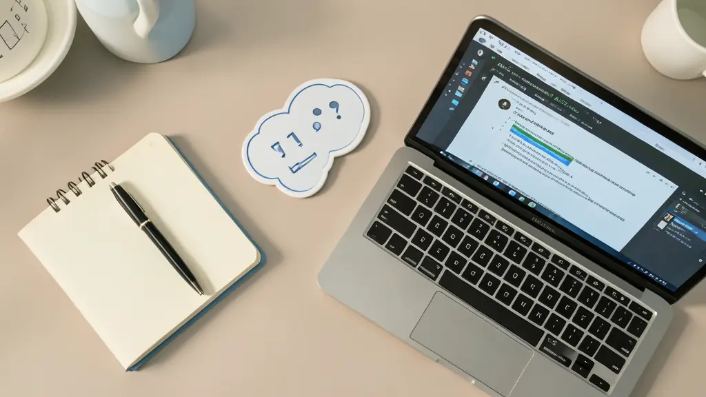 Bureau professionnel avec un ordinateur portable, un carnet et un stylo pour vérifier son écrit